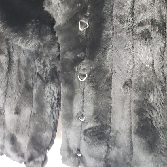 Alfani faux fur vest black ribbed panel collar - Picture 6 of 8